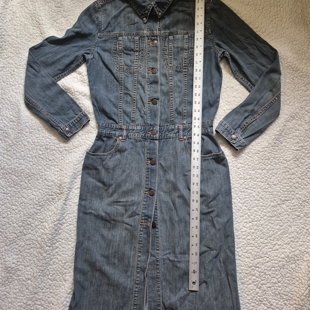 J. Crew Dark Blue Denim Shirt Dress